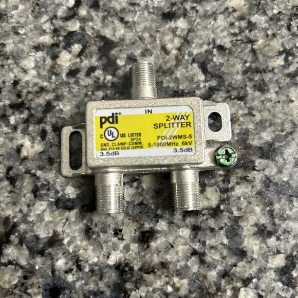 2 Way Splitter PDI-2WMS-5 6kV 5-1000MHz (Yellow) - Picture 1 of 3